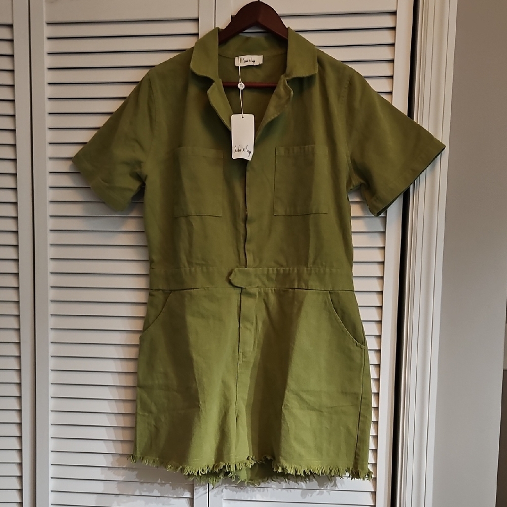Sadie & Sage Moss Green Romper